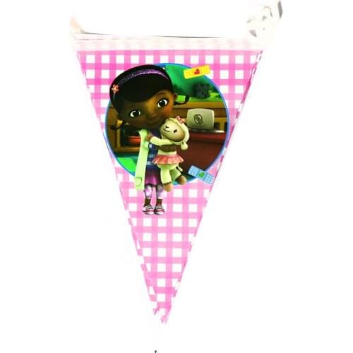 10pcs Doc Mcstuffins party banners Little Doctor theme birthday party decorations Mcstuffins pennants birthday party supplies