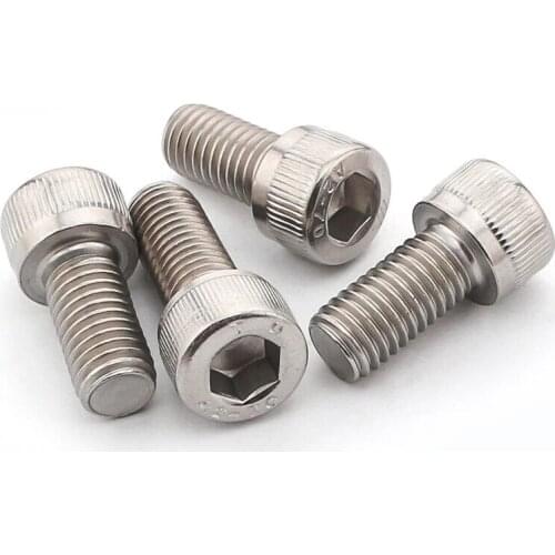 100pcs/lot M3 M4*4/5/6/8/10/12/14/16/18/20/22/25/28/30/32/35/40/45/50 GB70.1 DIN912 Stainless steel hex socket cap screw