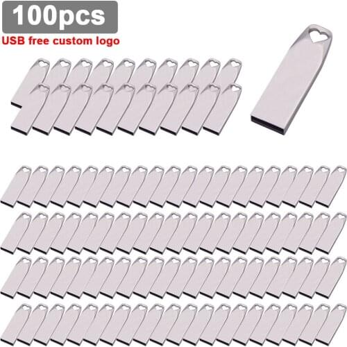 100pcs/lot usb flash drive 32GB 64GB metal pen drive 4GB 8GB 16GB memoey stick pendrive USB2.0 flash disk Personalize logo gifts
