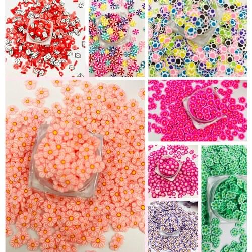 20g 5mm Heart Tiny Flower Slices For Slime Supplies Nails Art Polymer Clear Clay Accessories DIY Sequins Scrapbook Shakes