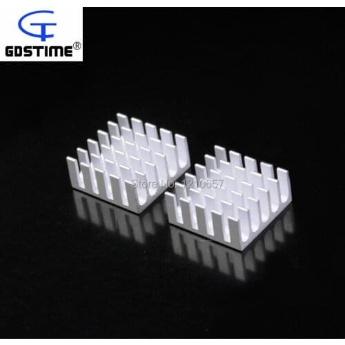 200pcs 22 x 22 x 10mm Silver Aluminum Heat sinks IC Chip Cooler Cooling Heatsink