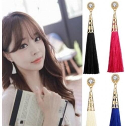 2018 Bohemian jewelry long fringed earrings simulation pearl girl fashion exquisite earrings jewelry wholesale