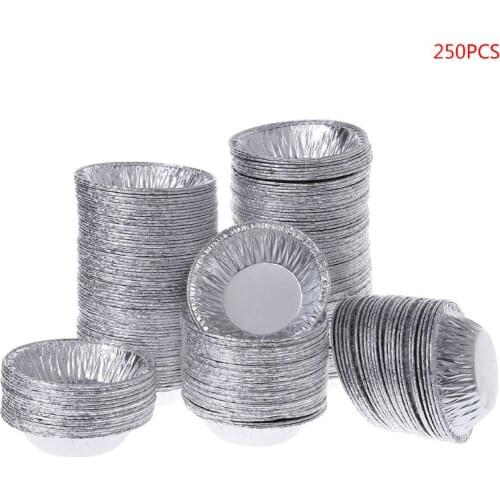 250Pcs/Pack Disposable Aluminum Foil Baking Egg Tart Pan Cupcake Case Plate Mold Tin