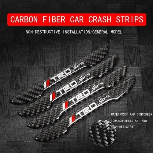 4PCS Car Door Anti-Collision Strip Carbon Fiber Sticker For Universal Anti-Scratch Strip Auto Exterior Protector Sticker