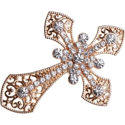 5 Pieces Crystal Cross Shape Embellishments Flatback Scrapbooking Craft