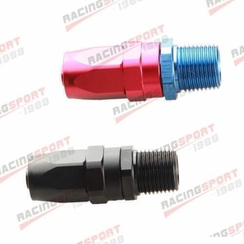 -8 AN AN8 To 3/8" NPT Straight Aluminum Swivel Hose End Fitting Red-Blue/BLACK