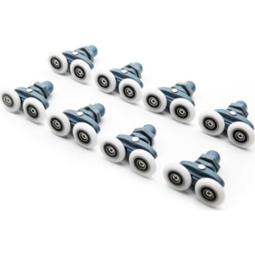 8pcs/set 23mm 25mm Sliding Shower Cabin Accessories Glass Door Bearing Roller Pulley Runner Double Swaying Pop Up Hardware