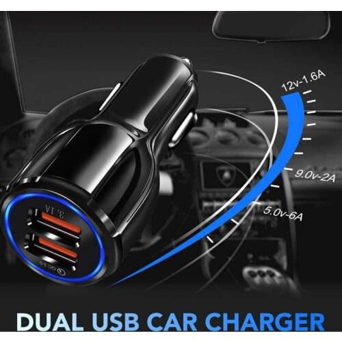 Car Charger,Dual Port USB 3.0 Car Phone Charger Fast Charging Adapter,Compatiible for Iphone and Android Phones