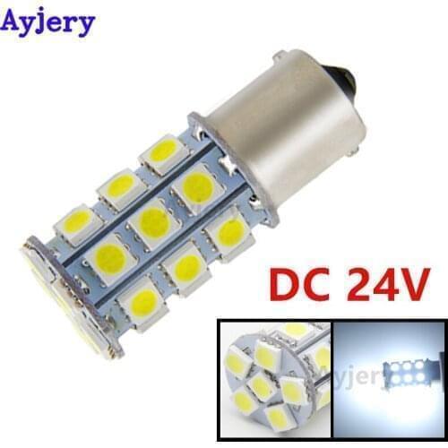 AYJERY 2X 24V p21w 1156 BA15S p21/5w 1157 BAY15D 5050 27 SMD Led Chip Bulb Brake Backup Signal Parking Tail Turn Car Truck Lamp
