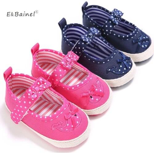 E&Bainel Infant Toddler Flower Crib Shoes Soft Sole Kid Girls Baby Shoes Cotton First Walkers