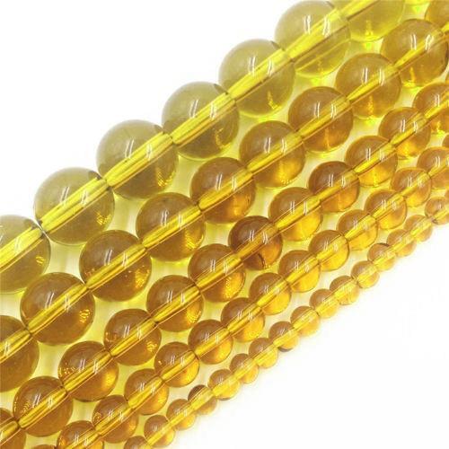 4 6 8 10 12mm Natural Yellow Crystal Stone Spacer Loose Beads Jewelry Making Wholesale New Round DIY For Necklace Bracelet