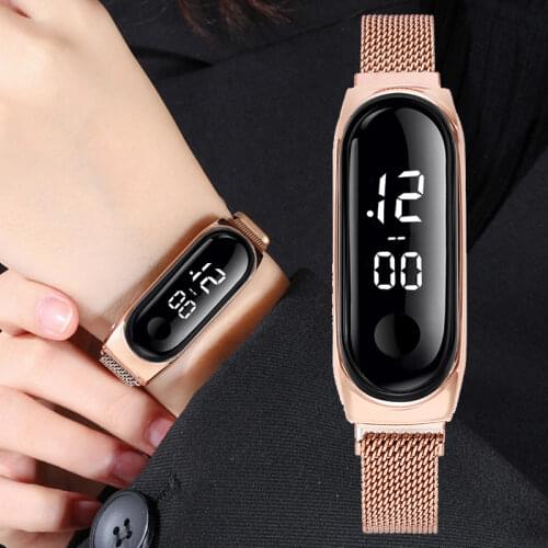 Women Digital LED Dial Watch Luxury Ladies Bracelet Magnetic Buckle Clasp Quartz Watches Relogio Feminino For Gift Clock
