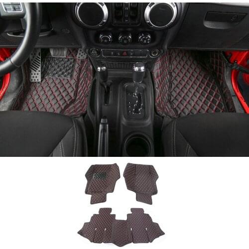 For 2018 Jeep Wrangler JL Floor Mats Carpets All-Weather Waterproof Pad Auto Mat