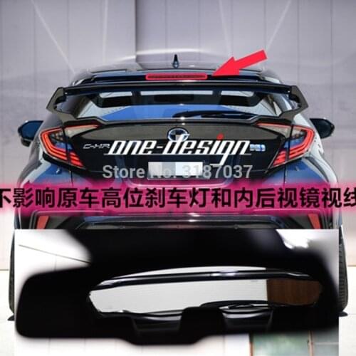 For Toyota CHR C-HR 2016 2017 2018 2019 ABS Plastic Rear Roof Spoiler Wing Trunk Lip Boot Cover Car Styling