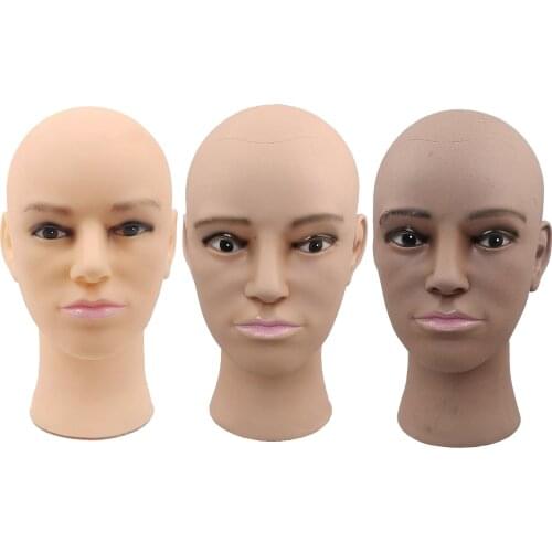 Male Bald Mannequin Head Professional Cosmetology for Wig Making and Display Hat Helmet Glasses Masks Display Head Model