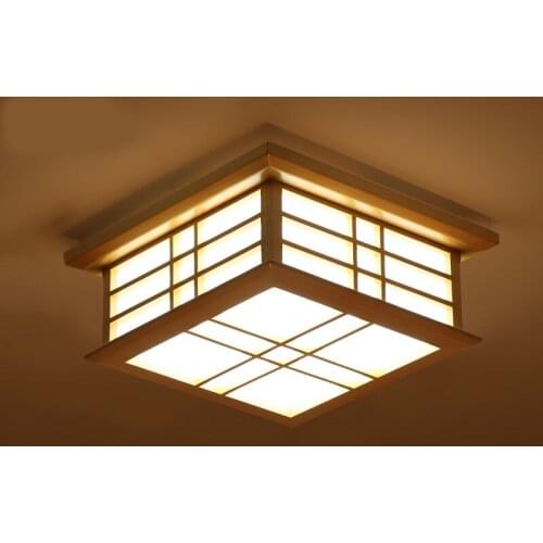 Japanese style Delicate Crafts led Wooden Frame Ceiling Light led ceiling lights luminarias para sala dimming led ceiling lamp