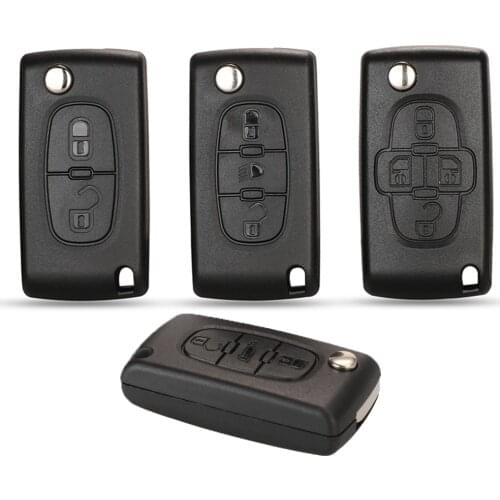 Jingyuqin 10pcs Car Key Shell HU83 CE0536/523 For Peugeot 107 207 407 308 408 Partner Citroen C3 C4 C5 C6 Berlingo Picasso Xsara