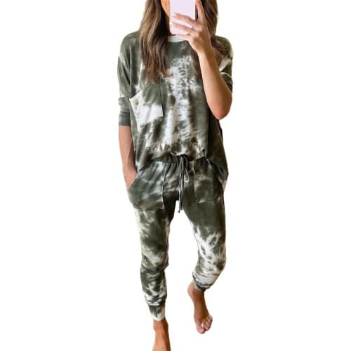 Good Workmanship Jogging Printed Women Two Pieces Suit for Work Sports