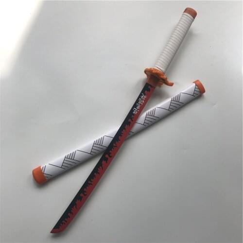 Kimetsu no Yaiba Sword Weapon Demon Slayer Rengoku Kyoujurou B Cosplay Sword 1:1 Anime Ninja Knife wood toy 80cm