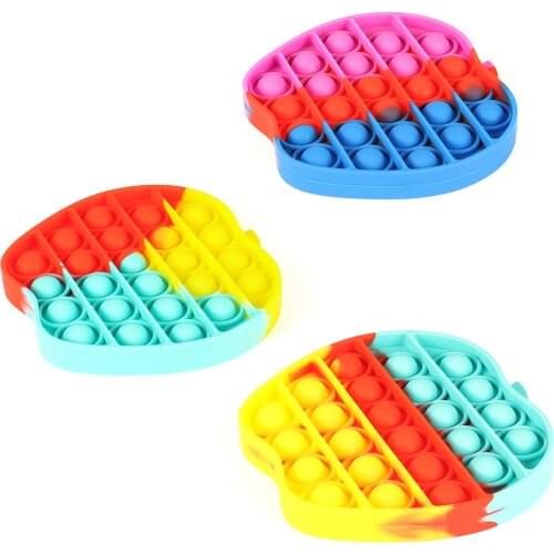 Cartoon Push Bubble Sensory Toy Relieve Stress Puzzle Interactive Games Toys Silicone Stress Reliever Washable Educationa