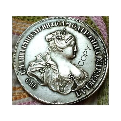 Wholesale 1740 russia copy coin 100% coper manufacturing silver-plated old coins