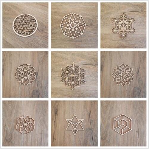 Flower Of Life Wooden Coaster Drink Holder Wood Gift Table Wooden coaster Christmas Gift Beverage Beermat Cup Mat Placemats