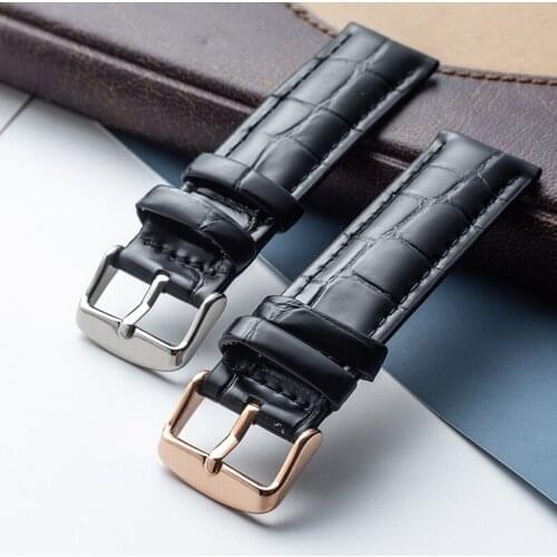 Watchband Genuine Leather Strap 12mm 13mm 18mm 20mm 22mm Stainless Steel Watch Accessories for Men Woman Watch Band