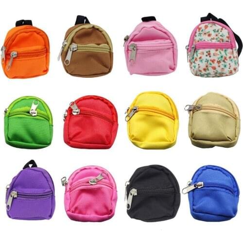 Doll Backpack Bag Accessories Mini Toys Cute Children Gifts 15 Colors Wholesale Doll Accessories Mini Backpack 7x9cm