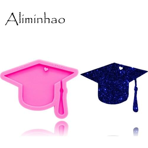 DY0342 Shiny Hat mold Silicone Molds DIY PhD graduation hat resin epoxy keychains Mould custom keychain