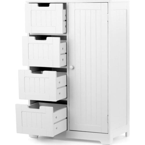 IKayaa Modern Shelved Floor Cabinet with Door & Drawers Bedroom Storage Organizer Furniture