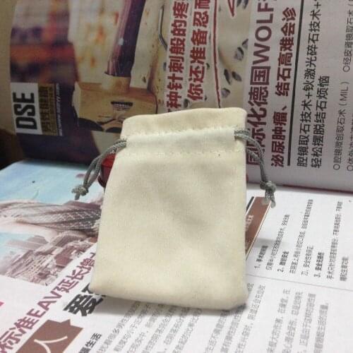 SPECIAL SALE(20pcs/lot)8*6cm beige velvet jewelry bag for gift accessories cosmetic ring headset bags\pouch free shipping 3