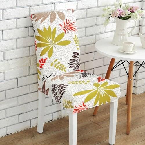 Chair Cover Elastic Spandex European Printed Chairs Case Seat Covers Stretch Elasticated for Kitchen Dining Room bar chair