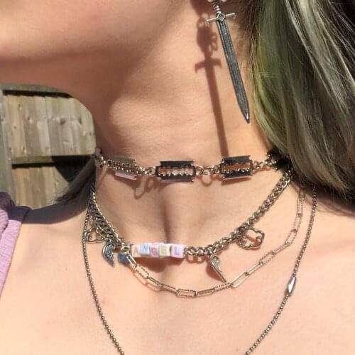 Ins Wind Hand Made Titanium Steel Non-Fading Blade Necklace All-match