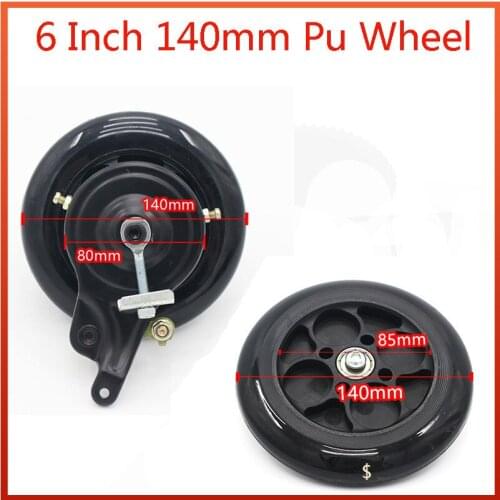 High Quality 6 Inch 140mm Pu Solid Front or Rear Wheel with Drum Brake Kit for Small Electric Scooters Mini Folding Scooter