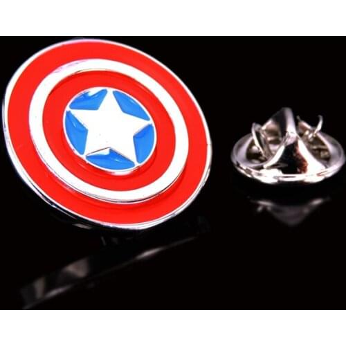 WN brass enamel craft Captain USA Brooch classic style mens Lapel Pin fashion womens hat scarf backpack badge jewelry