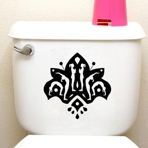 Yoga Pose Flower Fashion Home Decor Wall Sticker Vinyl Toilet Decal 6WS0065