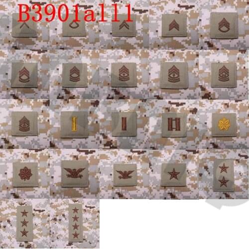 Embroidery Patch Tan background Tan Design U.S.ARMY Rank Military Hook on Back