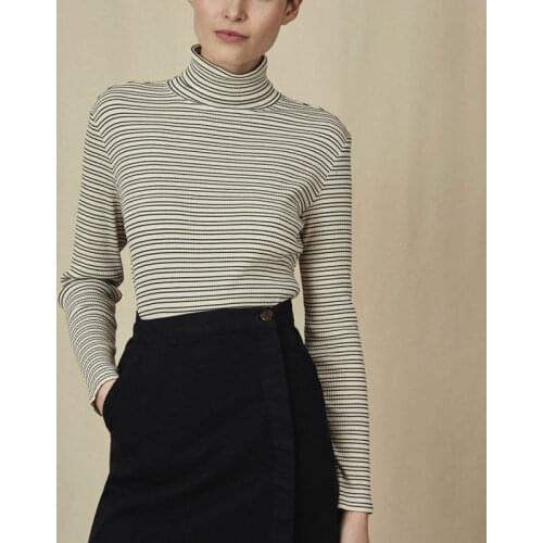 Women Sweater French 2019 New Slim High Collar Cotton Knit Sweater with Little Star Sequined