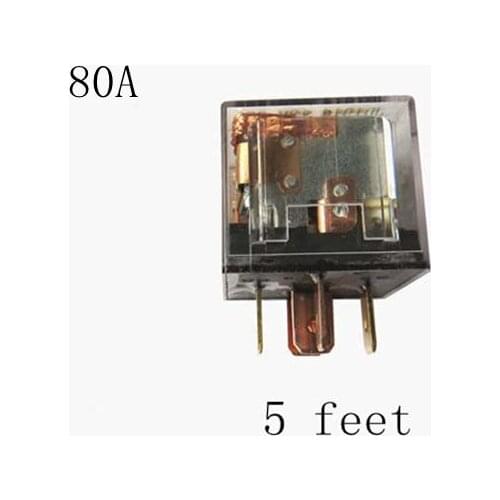 1pcs LED with light normally open normally closed waterproof car relay 12V/24V/80A/5 feet