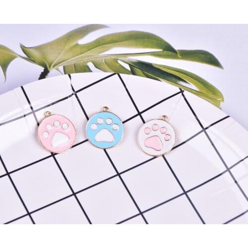 10pcs 15*17MM Dog Claw Enamel Charms Gold Tone Metal Pendants Fit Jewelry Making Bracelet Earrings DIY Womens Accessory FX145