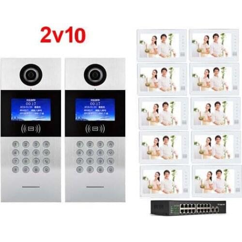 2019 New arrival HD digital video intercom doorbell TCP/IP residential intelligent electronic access control system 2V10