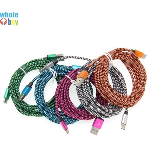 300pcs/lot USB Charging Cable Micro USB Type C Cable Charger for IPhone XS Samsung Xiaomi Double Color Snake Weave Charging Cord