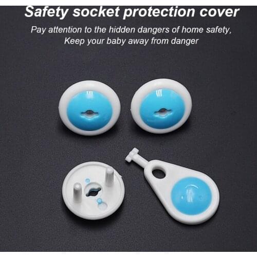 7pcs Set Round Pin Socket European Standard Protective Cover Baby Anti-electric Shock Jack Electrical Safety Cover Accessories