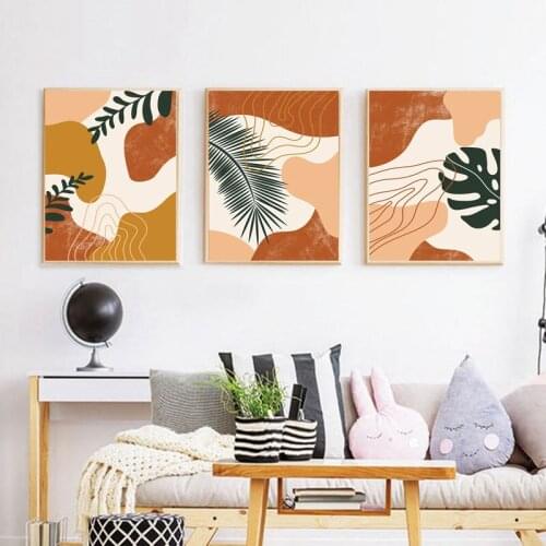 Random Shapes Abstract Geometry Wall Art Canvas Painting Botanical Leaf Poster Nordic Style Decoration Home Decor