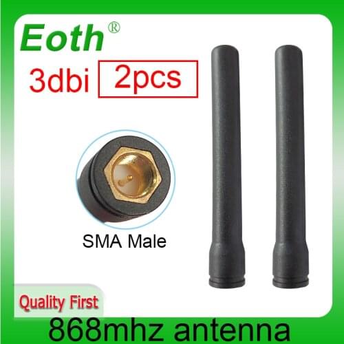 2pcs 868MHz 915MHz antenna 3dbi SMA Male Connector GSM antena straight 868 MHz 915 MHz antenne for gsm signal repeater Lorawan