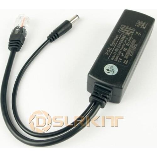 DSLRKIT Active PoE Splitter Power Over Ethernet 48V to 12V 2A for IEEE802.3at 24Watt