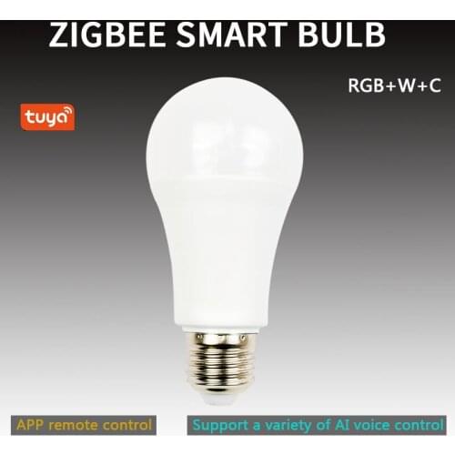 E27 Smart Bulb ZigBee Lighting Lamp RGBCW 2700-6500K Tuya Smart Life APP Control Adjust Brightness Work With Alexa Google Home