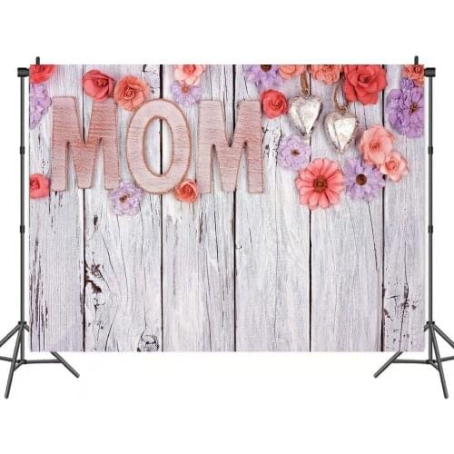 Mothers Day Board Flowers Surprise Party Background for Mom Portrait Photography Decors Photographic Backdrops Photocall Studio