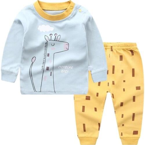 New Autumn Childrens Cotton Newborn Baby Boys Girls Cotton Underwear Set Long Sleeve Baby Clothes Set Casual Home Service
