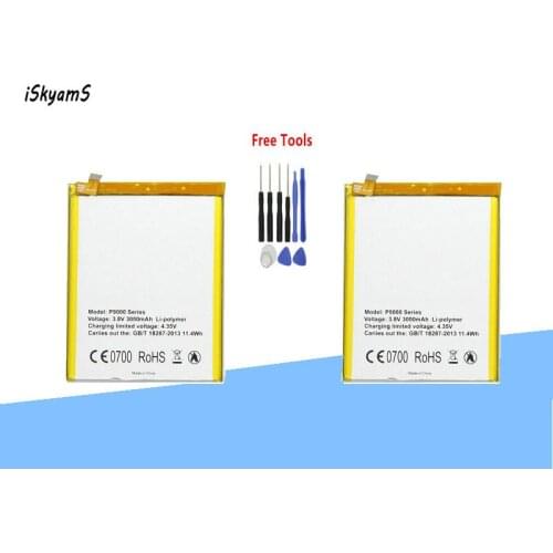 ISkyamS 2x 3000mAh High Quality Li-ion Replacement Battery For Elephone P9000 Series P9000 Lite Battery +Tool